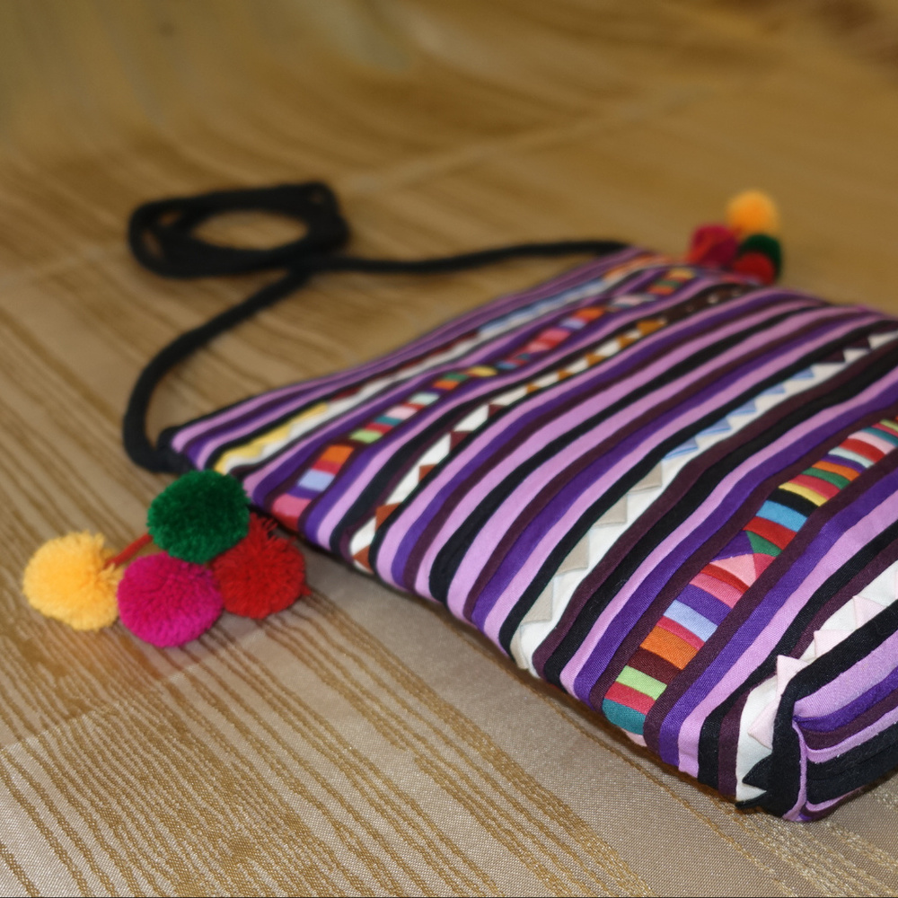 Pom Pom Crossbody Bag